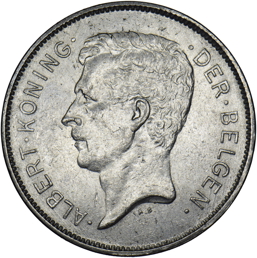 1932 Belgium 5 Francs Albert Nickel Coin Very Nice The Coin King