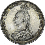 1887 Shilling - Victoria British Silver Coin - Very Nice