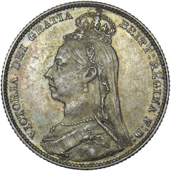 1891 Shilling - Victoria British Silver Coin - Very Nice