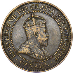 1907 Canada 1 Cent - Edward VII Bronze Coin - Nice