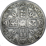 1663 Shilling (Shields Transposed) - Charles II British Silver Coin - Nice