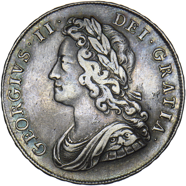 1741 Halfcrown (41 over 39) - George II British Silver Coin - Very Nice