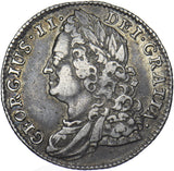 1743 Sixpence - George II British Silver Coin - Nice