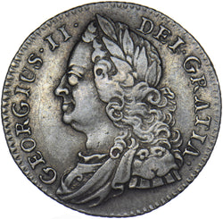 1745 Sixpence (Roses, 5 Over 3) - George II British Silver Coin - Nice