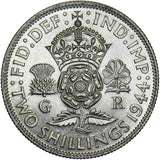 1944 Florin - George VI British Silver Coin - Superb