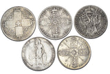 1872 - 1916 Florins Lot (5 Coins) - British Silver Coins - Different Types