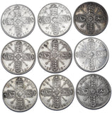 1911 - 1919 Florins Lot (9 Coins) - George V British Silver Coins - Date Run