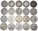 1826 - 1918 Shillings Lot (20 Coins) - British Silver Coins - All Different