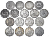 1826 - 1918 Shillings Lot (17 Coins) - British Silver Coins - All Different