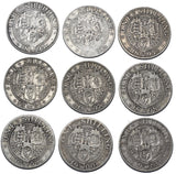 1893 - 1901 Shillings Lot (9 Coins) - Victoria British Silver Coins - Date Run