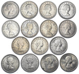 1953 - 1967 High Grade Sixpences Lot (15 Coins) - Elizabeth II British Coins