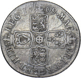 1709 E* Shilling (Edinburgh Mint) - Anne British Silver Coin - Nice