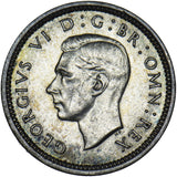 1943 Threepence - George VI British Silver Coin - Very Nice