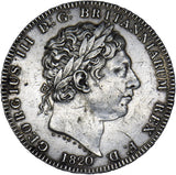 1820 Crown (S Over T SOIT) - George III British Silver Coin - Nice