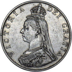 1887 Double Florin (Roman 1) - Victoria British Silver Coin - Nice