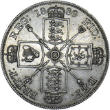 1889 Double Florin - Victoria British Silver Coin - Very Nice