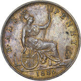 1886 Halfpenny - Victoria British Bronze Coin - Very Nice