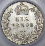 1897 Sixpence (CGS UNC 85) - Victoria British Silver Coin - Superb