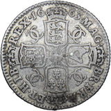 1663 Shilling (Shields Transposed) - Charles II British Silver Coin - Nice