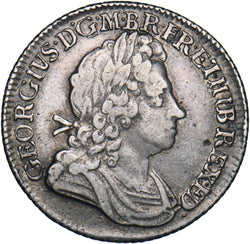 1723 Shilling (Roses & Plumes, 1st Bust) - George I British Silver Coin - Nice