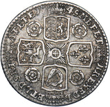 1745 Shilling (Roses) - George II British Silver Coin - Nice