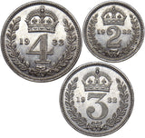 1932 Part Maundy Set - George V British Silver Coins - Superb