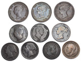 1827 - 1913 Fractional Farthings Lot (10 Coins) - British Copper & Bronze Coins