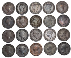 1844 Half Farthings (20 Coins) - Victoria British Copper