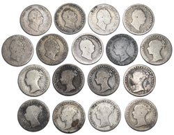 1836 - 1843 Groats Lot (17 Coins) - British Silver Coins