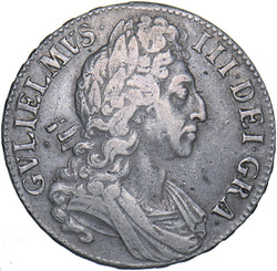 1696 Crown - William III British Silver Coin - Nice