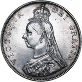 1889 Double Florin (Inverted 1) - Victoria British Silver Coin - Very Nice