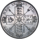 1889 Double Florin - Victoria British Silver Coin - Very Nice