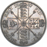 1887 Double Florin (Roman 1) - Victoria British Silver Coin - Very Nice