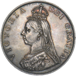 1887 Double Florin (Roman 1) - Victoria British Silver Coin - Very Nice