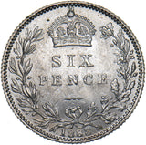 1888 Sixpence - Victoria British Silver Coin - Very Nice