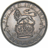 1926 Sixpence - George V British Silver Coin - Superb