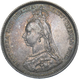 1887 Shilling - Victoria British Silver Coin - Very Nice