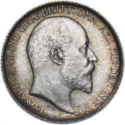 1907 Sixpence - Edward VII British Silver Coin - Superb