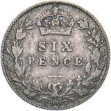 1907 Sixpence - Edward VII British Silver Coin