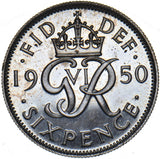 1950 Proof Sixpence - George VI British  Coin - Superb