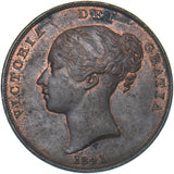 1841 Penny - Victoria British Copper Coin - Very Nice