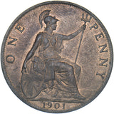 1901 Penny - Victoria British Bronze Coin - Superb