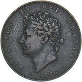 1826 Halfpenny - George IV British Copper Coin