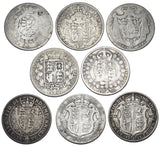 1817 - 1915 Halfcrowns Lot (8 Coins) - British Silver Coins - Different Types