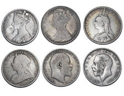 1849 - 1914 Florins Lot (6 Coins) - British Silver Coins - Different Types