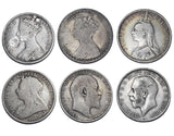 1849 - 1914 Florins Lot (6 Coins) - British Silver Coins - Different Types