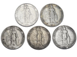 1902 - 1910 Florins Lot (6 Coins) - Edward VII British Silver Coins