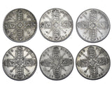 1921 - 1926 Florins Lot (6 Coins) - George V British Silver Coins - Date Run