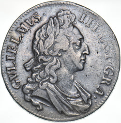 1696 Crown - William III British Silver Coin - Nice