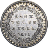 1811 3 Shillings Bank Token - George III British Silver Coin - Nice